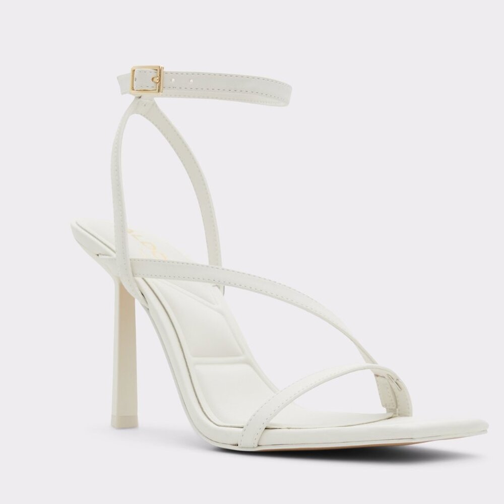 Aldo Scintilla Strappy Heeled Sandal White Women's Size 6.5